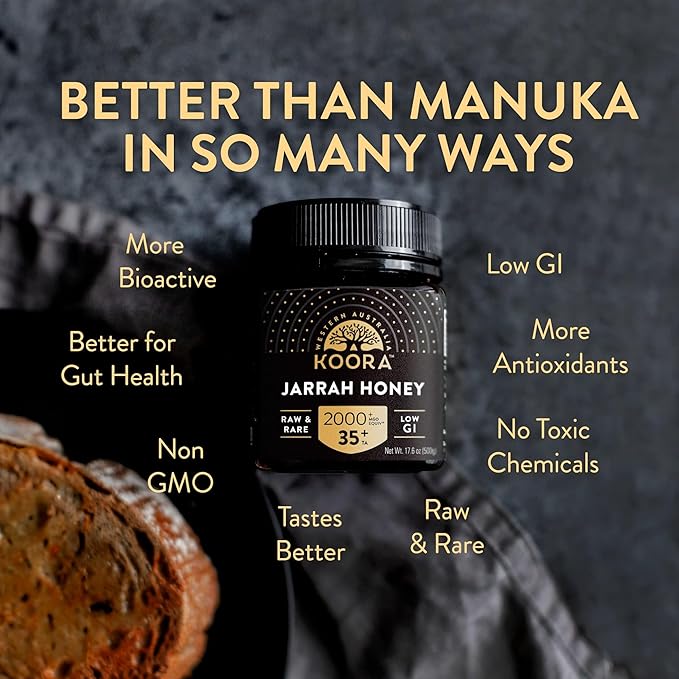 Jarrah Honey TA 35+ (Stronger than MGO 2000+ Manuka Honey Bioactivity) Raw Medicinal Honey with Medical Grade Potency for Daily Health and Immune Support from Western Australia