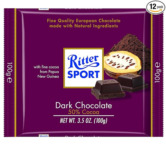 Ritter Bittersweet Chocolate 3.5 Ounce (Pack of 12)