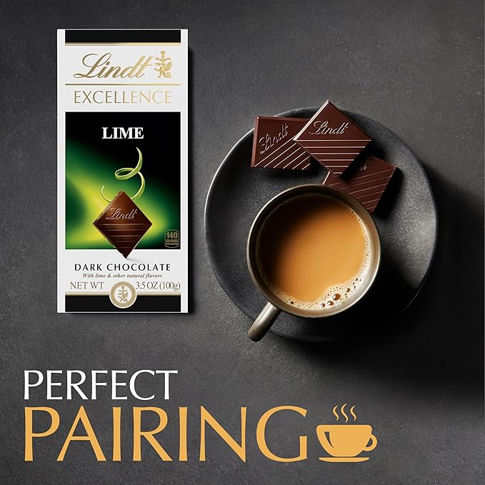 Lindt EXCELLENCE Lime Dark Chocolate Candy Bar 12 Pack 3.5 oz. Bar