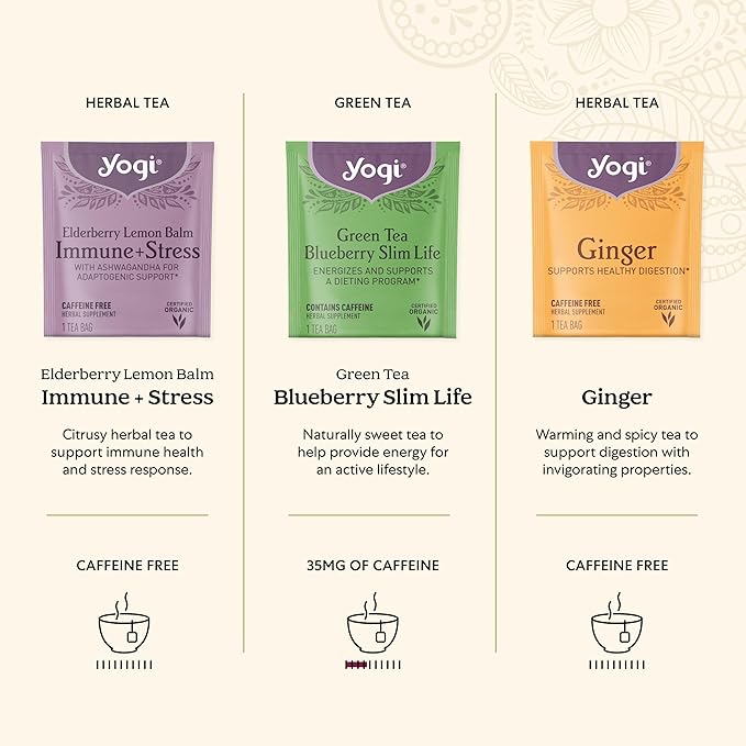 Yogi Organic Tea Sampler Gift Box (45 Tea Bags) Assorted Delicious Wellness Blends - 9 Favorite Herbal Green &amp Black Varieties | Gift Box 9 Favorite Assorted Delicious Wellness Teas