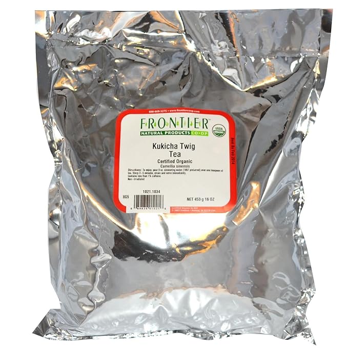 Frontier Co-op Kukicha Twig Certified Organic Kosher | 1 lb. Bulk Bag | Camellia sinensis L.