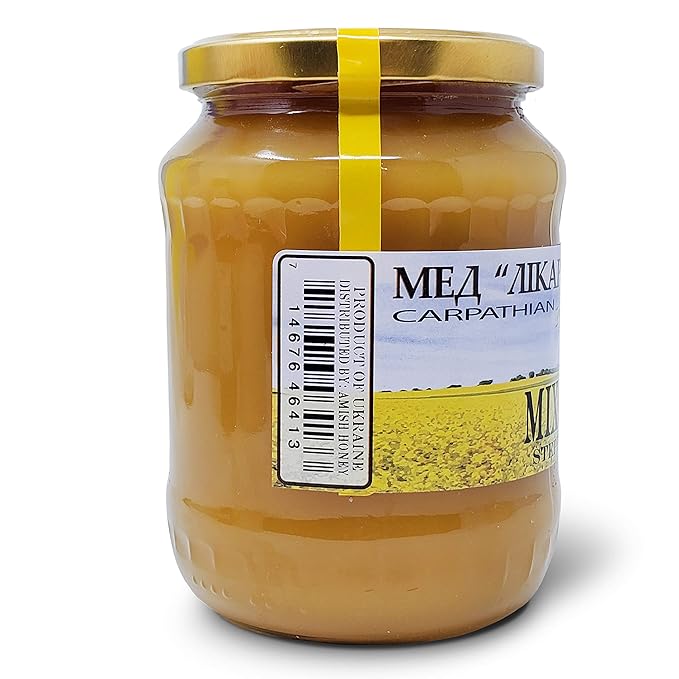 Carpathian Raw Honey Mixed Flower | 100% Pure Unfiltered Unpasteurized Ethically Sourced | Glass Jar 908g