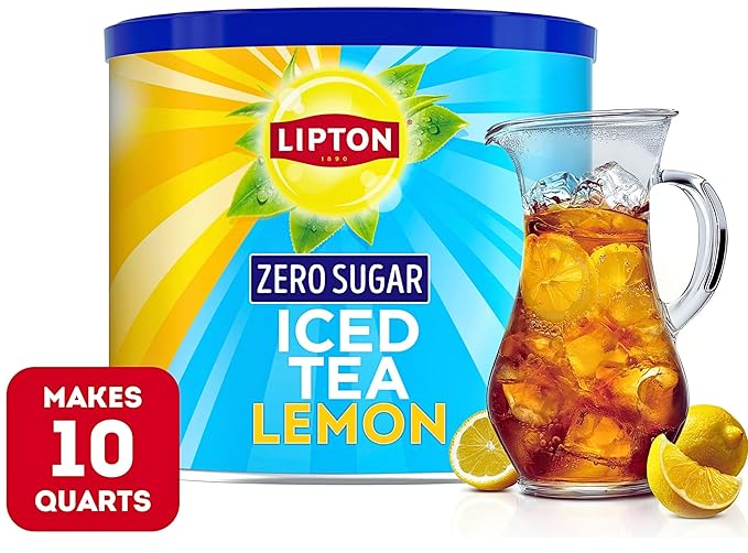 Lipton Lemon Iced Tea Mix Variety Pack – Zero Sugar &amp Reduced Sugar Black Tea Makes Total 20 Quarts | Refreshing Lemon Flavor Kosher OU Zero &amp Low Sugar Options
