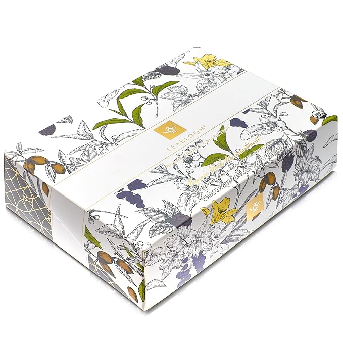 Teabloom Organic Black Forest Pyramid Tea Presentation Box 12 Assorted Black Tea Blends USDA Certified Organic Whole-Leaf Pyramid Tea Sachets