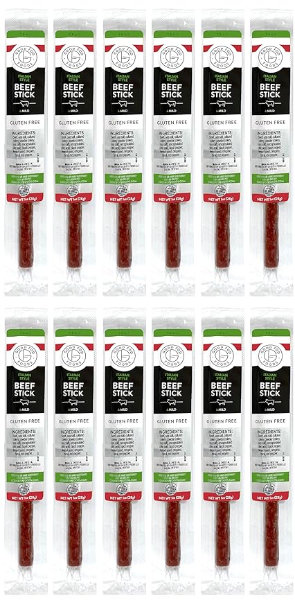 Good Fod Foods Italian Style Meat Sticks – Low FODMAP Snacks for a Healthy Gut Zero Sugar Jerky Sticks Keto Friendly Gluten-Free Beef Sticks 1 Ounce (12 Pack)