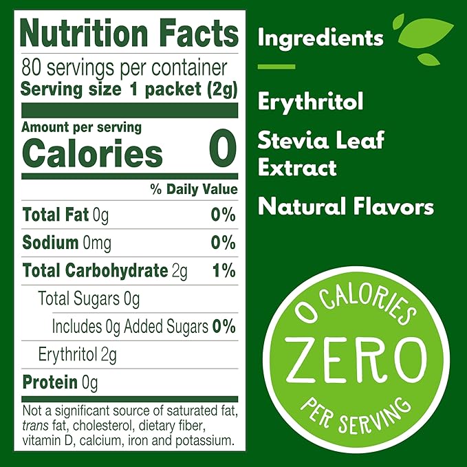 Truvia® Calorie-Free Sweetener Stevia Leaf Packets 80 Count (5.64 oz Carton)