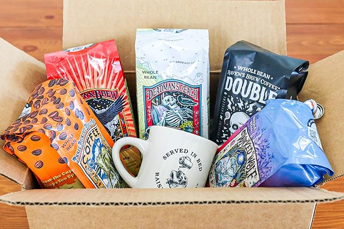 Raven's Brew Ground Coffee Variety Pack - 3 Delicious Flavors - Wicked Wolf Three Peckered Billy Goat and Deadman's Reach - 12 oz each