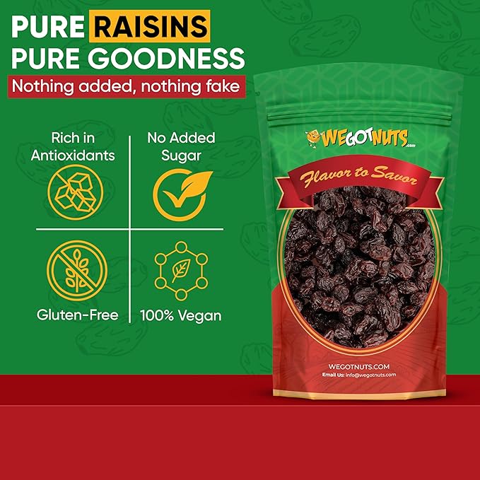 Dried Dark Raisins 5 lb in Resealable Bag • Natural and Healthy Snack Premium Quality
