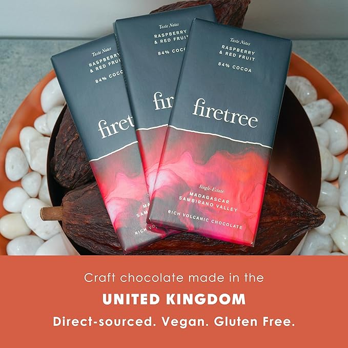 Firetree Madagascar Sambirano Valley 84% | Vegan Soy Free Nut Free | 2.3oz Bars 3-Pack