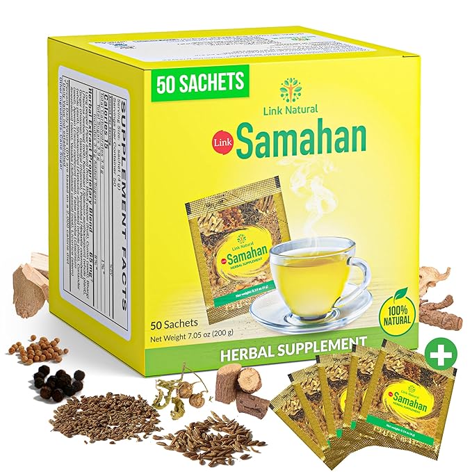 SAMAHAN Ayurvedic Herbal Tea Packets - Sri Lankan Ceylon Blend with 14 Natural Herbs Including Ginger Black Pepper &amp More Herbal Tea Bags for Wellness Relaxation &amp Daily Comfort - 50 Count