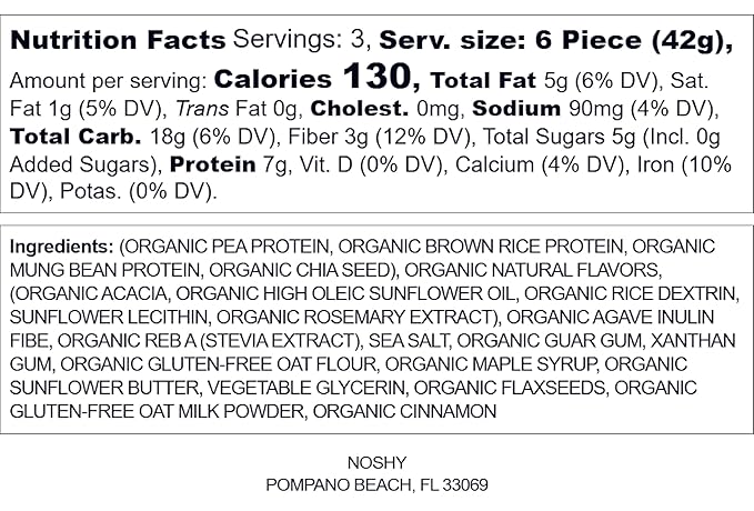 NOSHY Protein Poppers - Protein Balls - Vegan Plant-Based Gluten-Free Dairy-Free Nut-Free Non-GMO Kosher 3-Pack (Cinnamon Swirl)