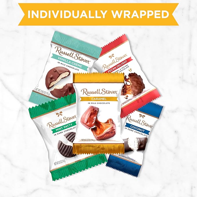 Russell Stover Milk Chocolate Caramels - 0.5 oz (Pack of 36)