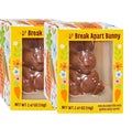 Break Apart Bunny Easter ChocolateBunnies(milk chocolate bunny filled with carrot-shaped gummy candies 2.47oz pack of 2