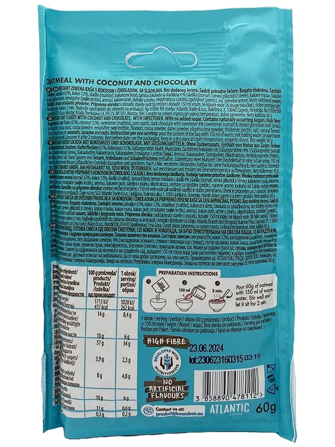 BOOM BOX High Protein Chocolate Oat Granola - 300g Energizing and Indulgent Breakfast (60G coconut/chocolate)