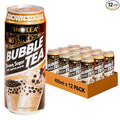 Inotea Bubble Tea with Tapioca Pearls - Delicious Instant Boba Tea - Ready-to-Drink Black Milk Tea - Comes in Large 16.6 oz Cans - Enjoy Real Boba Without the Long Lines - Brown Sugar - 12 pack