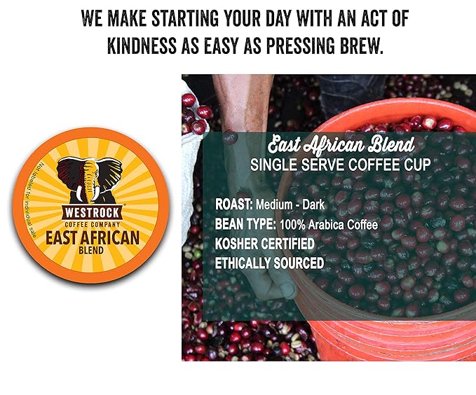 Westrock Coffee Company East African Blend Single Serve Coffee Cup Medium-Dark Roast (80)