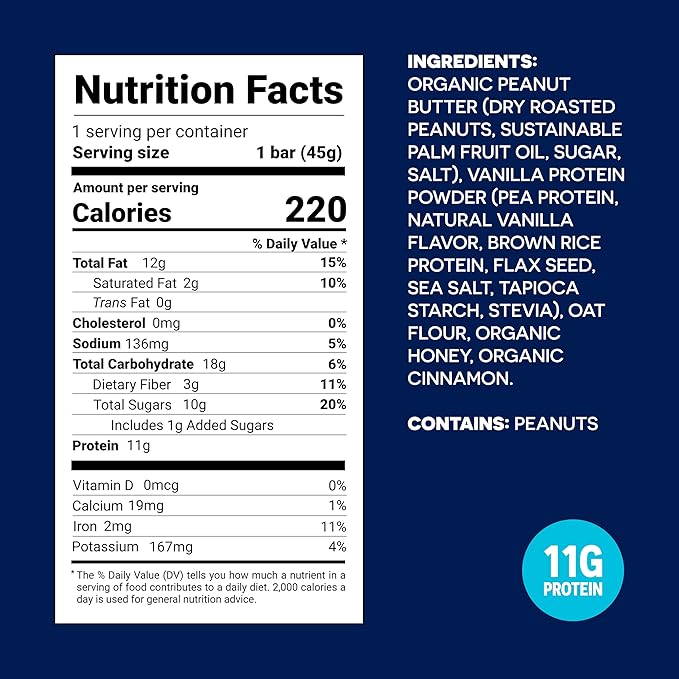 FROPRO Plant Protein Snack Bars - Plant Based Protein Bars All-Natural Gluten Dairy &amp Soy Free High Protein Bars with Low Calories | Vanilla 24 Pack