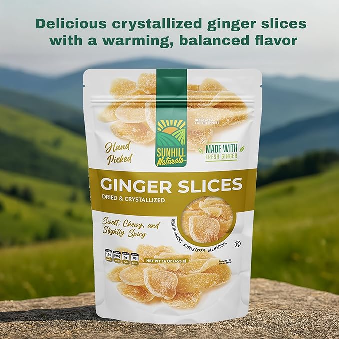 Sunhill Naturals Crystalized Ginger Slices &amp Deluxe Mixed Nuts