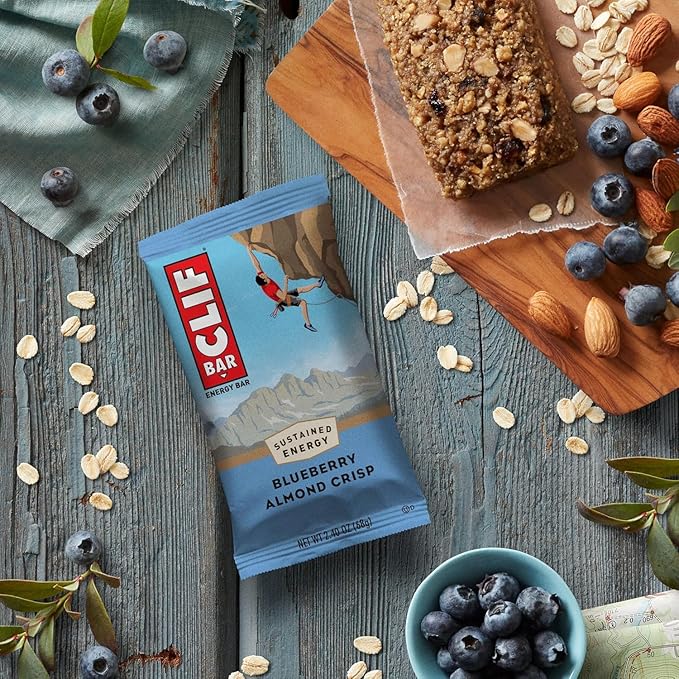 CLIF BARS - Energy Bars - Blueberry Almond Crisp - Made with Organic Oats - Plant Based Food - Vegetarian - Kosher (2.4 Ounce Protein Bars 24 Count)12 Count (Pack of 2)