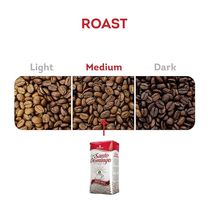 Café Santo Domingo 16 oz Bag Ground Coffee Medium Roast - Product from the Dominican Republic (Pack of 4)