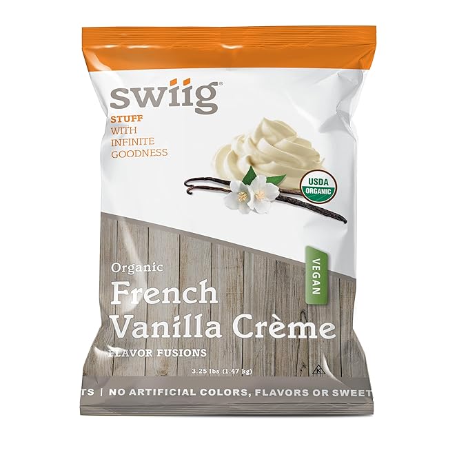 swiig Flavor Fusion Organic French Vanilla Crème Vegan No GMO Ingredients No Artificial Colors Flavors or Sweeteners No Gluten 3.25 lbs Bag