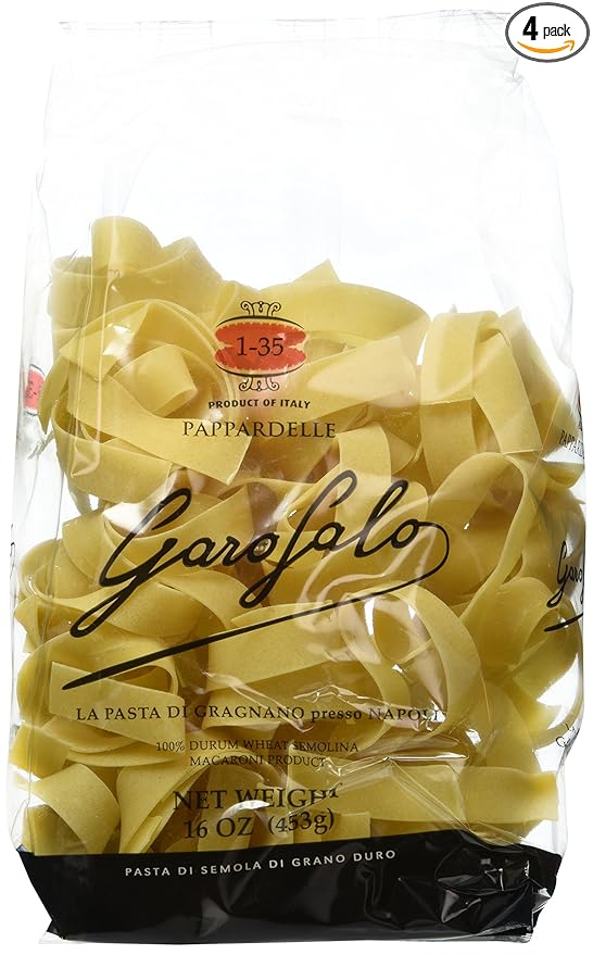 Garofalo - Premium Durum Wheat Semolina Pappardelle Pasta Italian Made Bronze-Drawn Al-Dente One-Ingredient Pasta (4 pack)
