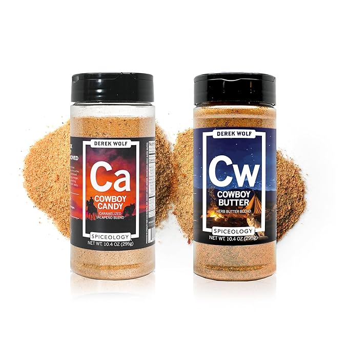 Spiceology – Derek Wolf Cowboy Collection – Seasoning Bundle Containing Cowboy Butter &amp Cowboy Candy – Gourmet Spice Blends for BBQ Grilling and Everyday Cooking