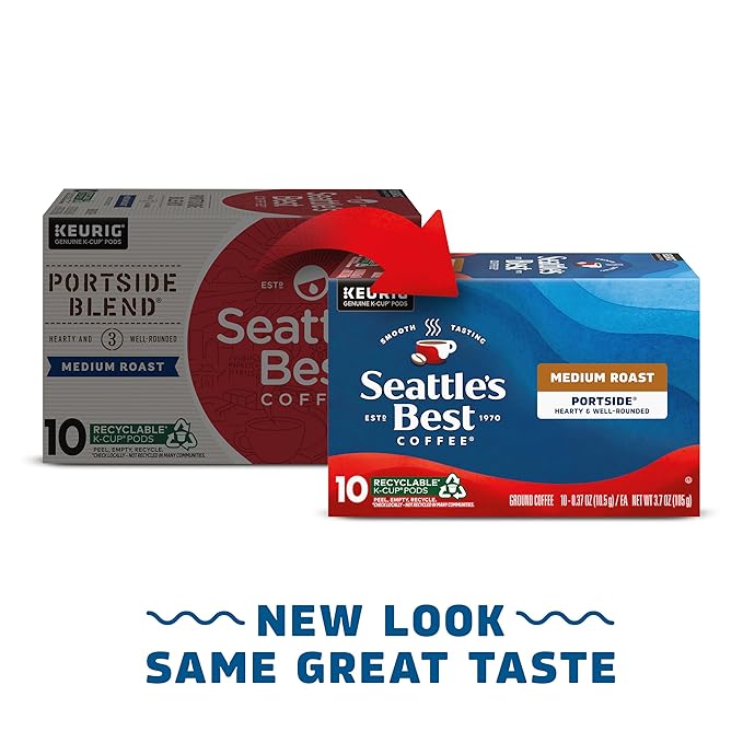 Seattle’s Best Coffee Medium Roast K-Cup Coffee Pods Portside 100% Arabica 6 Boxes (60 Pods Total)
