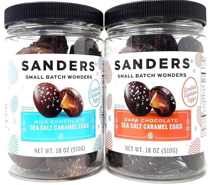 Sanders Small Batch Wonders 18 oz Limited Edition Sea Salt Caramel Eggs (Dark Chocolate)
