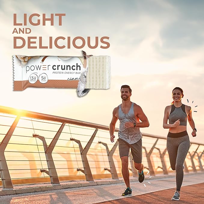 Power Crunch Protein Wafer Bars High Protein Snacks with Delicious Taste Cinnamon Roll 1.4 Ounce (12 Count)