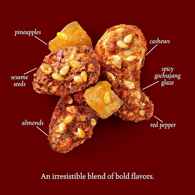 Sahale Snacks Gochujang Almonds Glazed Mix Kosher Gluten Free 4 Ounce (Pack of 6)