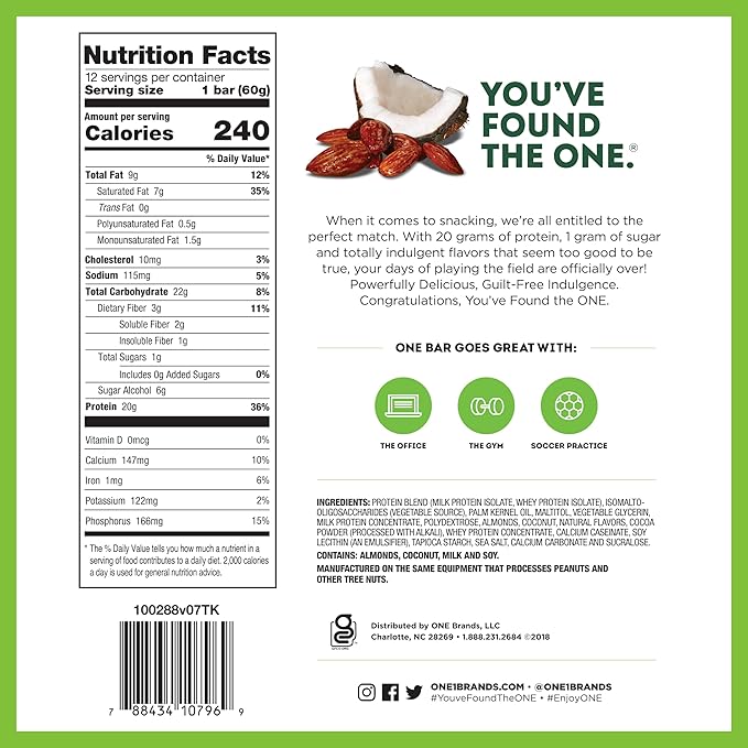 ONE Protein Bars Best Sellers Variety Pack Gluten Free Protein Bars with 20g Protein and 1g Sugar Pantry Staples 2.12 oz (12 Count)