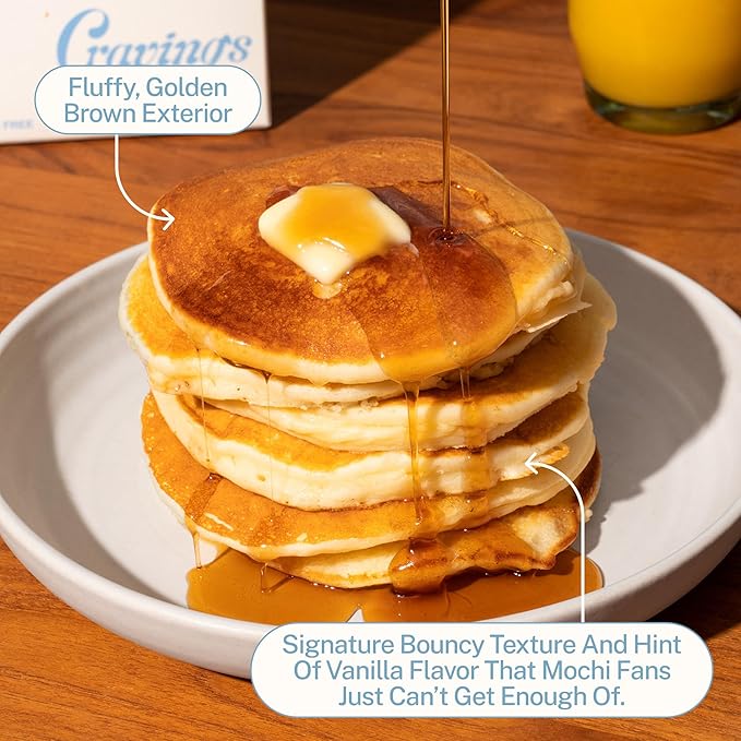 Cravings by Chrissy Teigen Pancake and Waffle Mix Gluten free Buttermilk Mochi Pancake &amp Waffle Mix 3 Ingredients Mix Makes 18 Pancakes 14.2 oz (Pack of 6)