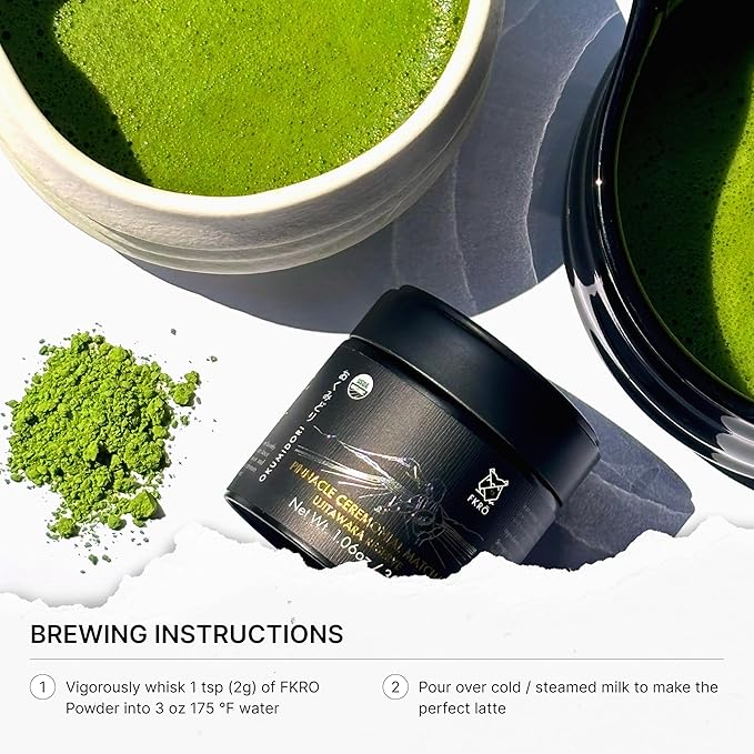 FKRO Pinnacle Reserve Ceremonial Matcha Green Tea Powder | Ujitawara Japan | Single-Cultivar Okumidori | 1st Harvest Single Origin | Flown in Fresh from Uji Japan Every Month (30g/1.06oz)