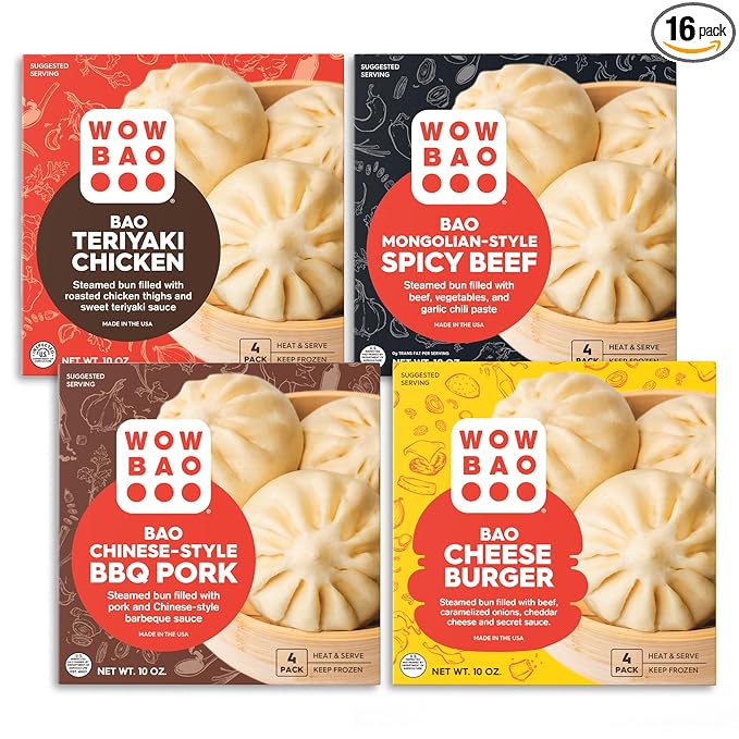 Wow Bao Sampler Pack 4 Bao Per Pack Pack of 4 (40 oz. Net Weight)