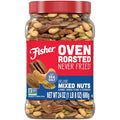 Fisher Oven Roasted Never Fried Deluxe Mixed Nuts 24 Ounces (Pack of 1) Almonds Cashews Pecans Pistachios Healthy Snacks for Adults Made With Sea Salt No Added Oil Trail Mix Gluten Free