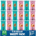 TRUBA-R Plant Based Protein Bar Variety Pack Vegan Gluten Free Snack Bars Clean Ingredients Individually Wrapped (pack of 14
