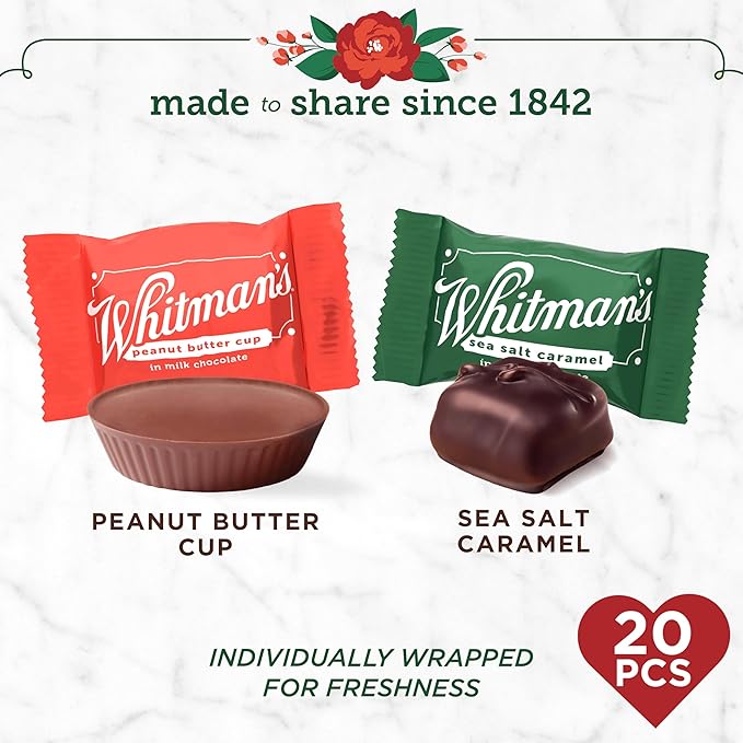 WHITMAN'S Valentine's Day Best Friends Forever Heart Milk &amp Dark Chocolate Candy Gift Box 12.9 oz.
