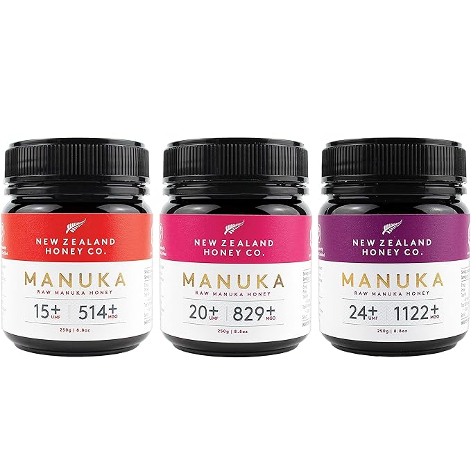 Raw Manuka Honey Bundle - New Zealand Honey Co. UMF 15+ / UMF 20+ / UMF 24+ UMF Certified / 8.8oz