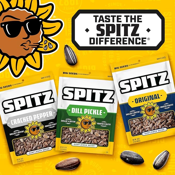 Spitz Sunflower Seeds Cracked Pepper 6 Ounce (Pack of 9)
