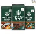 Starbucks Whole Coffee Beans Medium Roast Hot or Iced Coffee Variety Pack Three 12 oz Bags