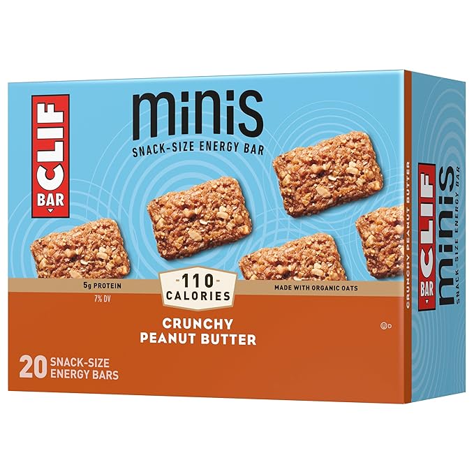 Clif Bar Minis Crunchy Peanut Butter 20 Pack &amp CLIF BAR Crunchy Peanut Butter Energy Bars 12 Pack