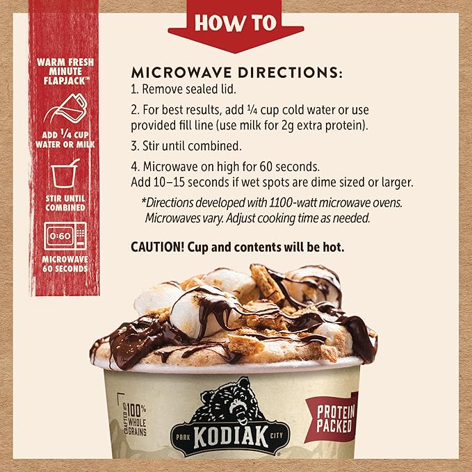 Kodiak Cakes Pancake On the Go S'mores 2.36 oz (Pack of 12)
