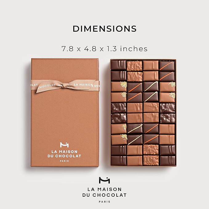LA MAISON DU CHOCOLAT Pralines Gift Box Gourmet Milk and Dark French Chocolate Gift Box (40 Pieces)