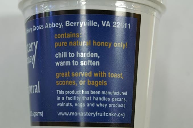 Monastery Creamed Honey - Pure Raw Virginia Honey - 2 Pack (10 oz per container)