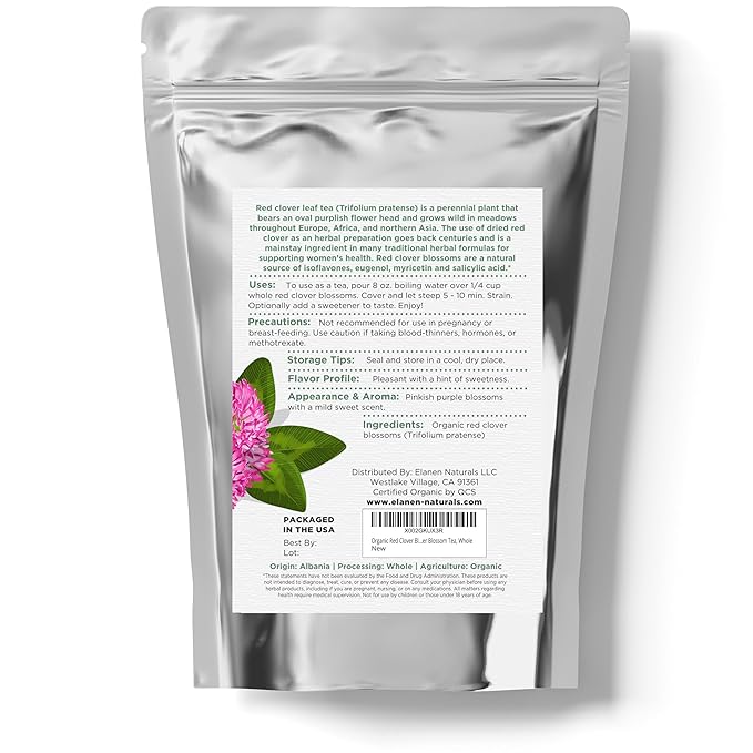 Organic Red Clover Blossoms 8 oz. (227g) USDA Certified Organic Red Clover Blossom Tea Whole