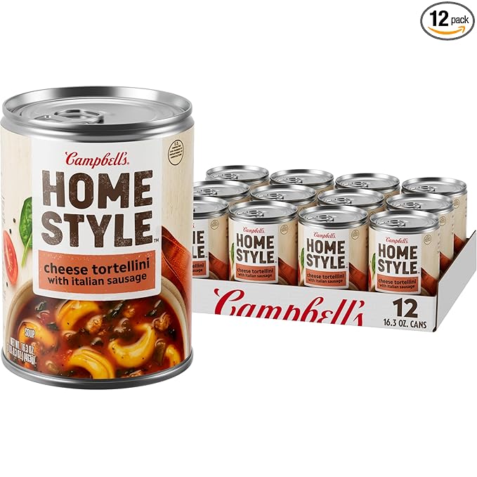 Campbell’s Homestyle Soup Cheese Tortellini with Italian Sausage 16.3 Oz Can (Case of 12)