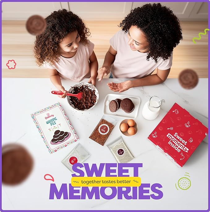 Baketivity Kids Baking DIY Activity Kit - Bake Delicious WhoopiePie with Pre-Measured Ingredients – Best Gift Idea for Boys and Girls Ages 4-12