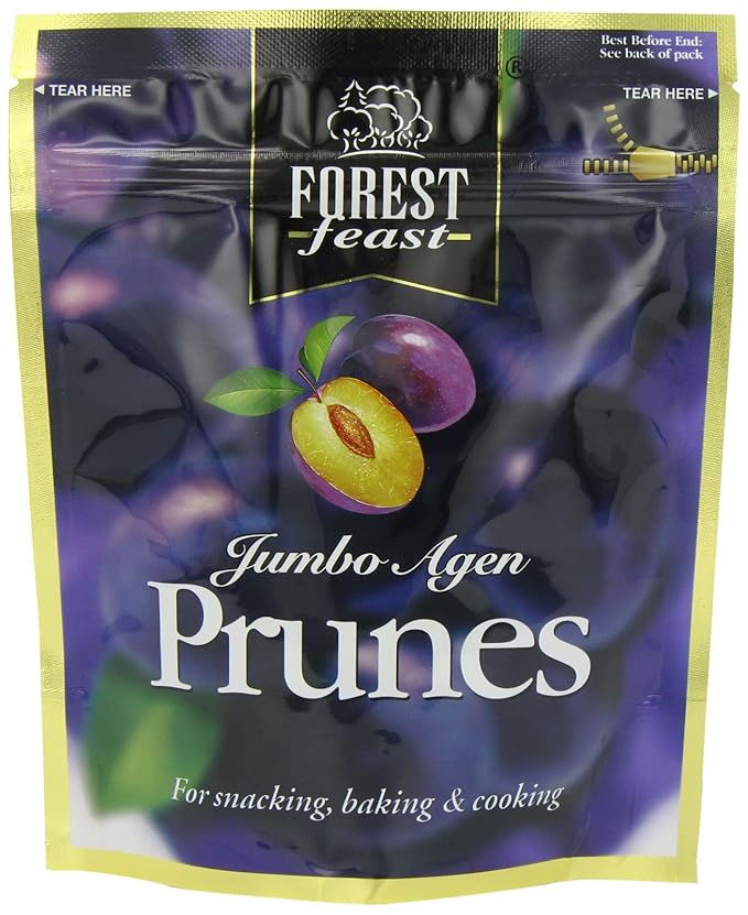 Forest Feast Premium Fruit Doypacks Jumbo Agen Prunes 250 g (Pack of 4)