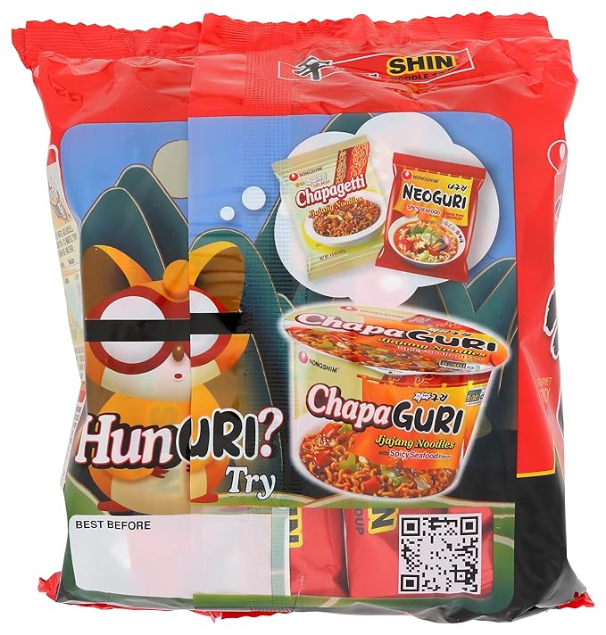 Nong Shim Shin Ramyun Noodle Soup Gourmet Spicy Family Pack 16.9 Ounce (Pack of 4)